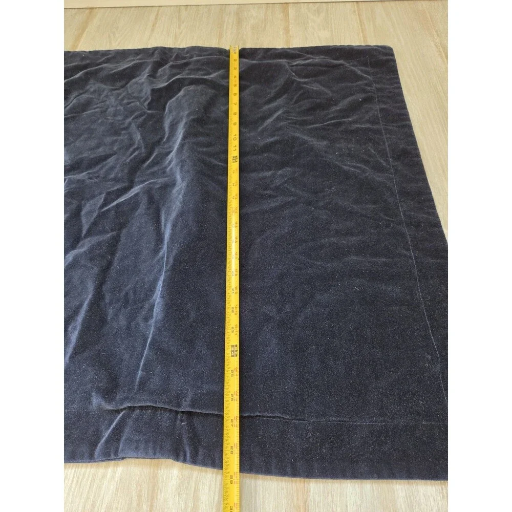Pottery Barn Navy Blue Velvet Button Front Pillowcases 100% Cotton Set of 2 EUC